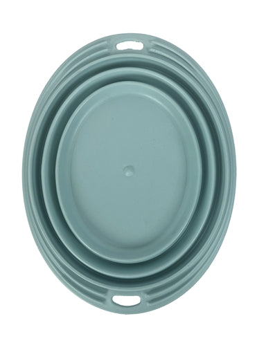 Feliz mascota loca por las mascotas Food Bowl Beber Bin plegable Azul