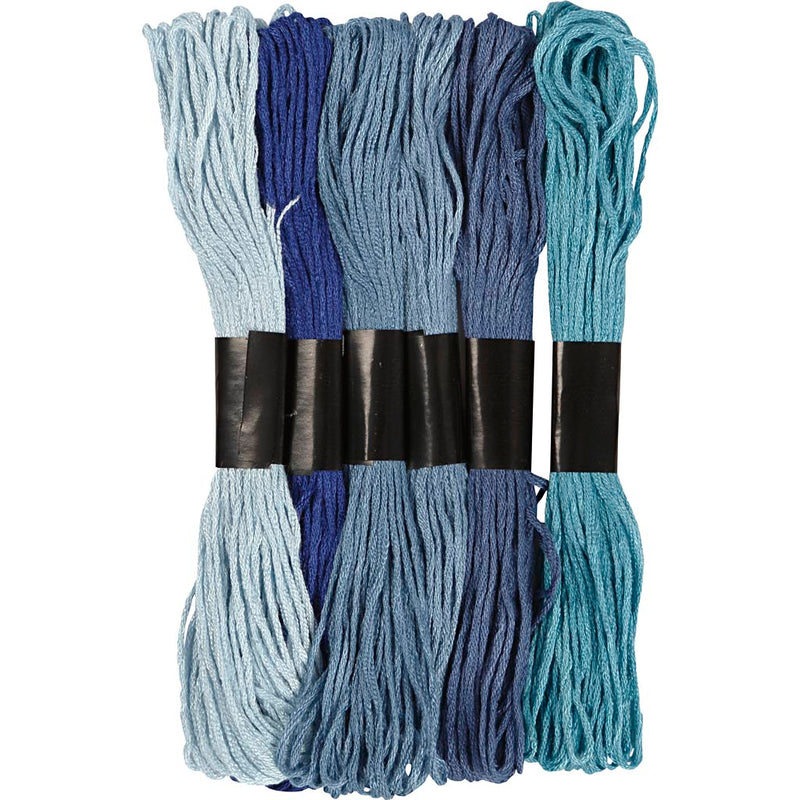 Filo da ricamo Creative Company, spessore 1 mm, armonia blu, 6 gomitoli 1 scatola