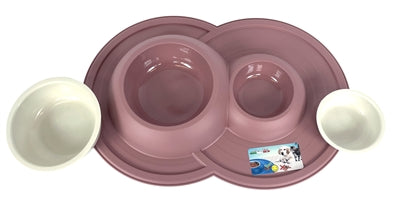 Feliz mascota loca por las mascotas alimentando el volcán volcán doble rosa rosa