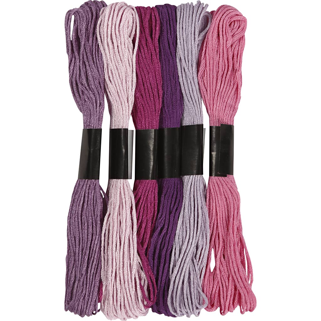 Filo da ricamo Creative Company, spessore 1 mm, viola, 6 gomitoli 1 scatola