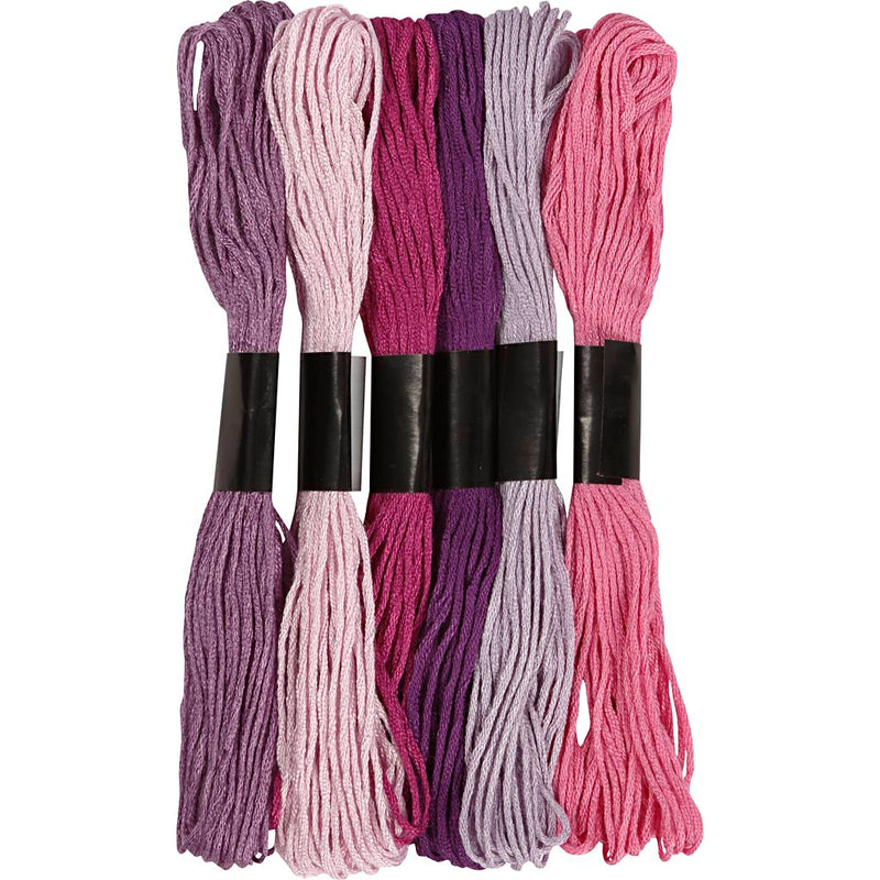 Filo da ricamo Creative Company, spessore 1 mm, viola, 6 gomitoli 1 scatola