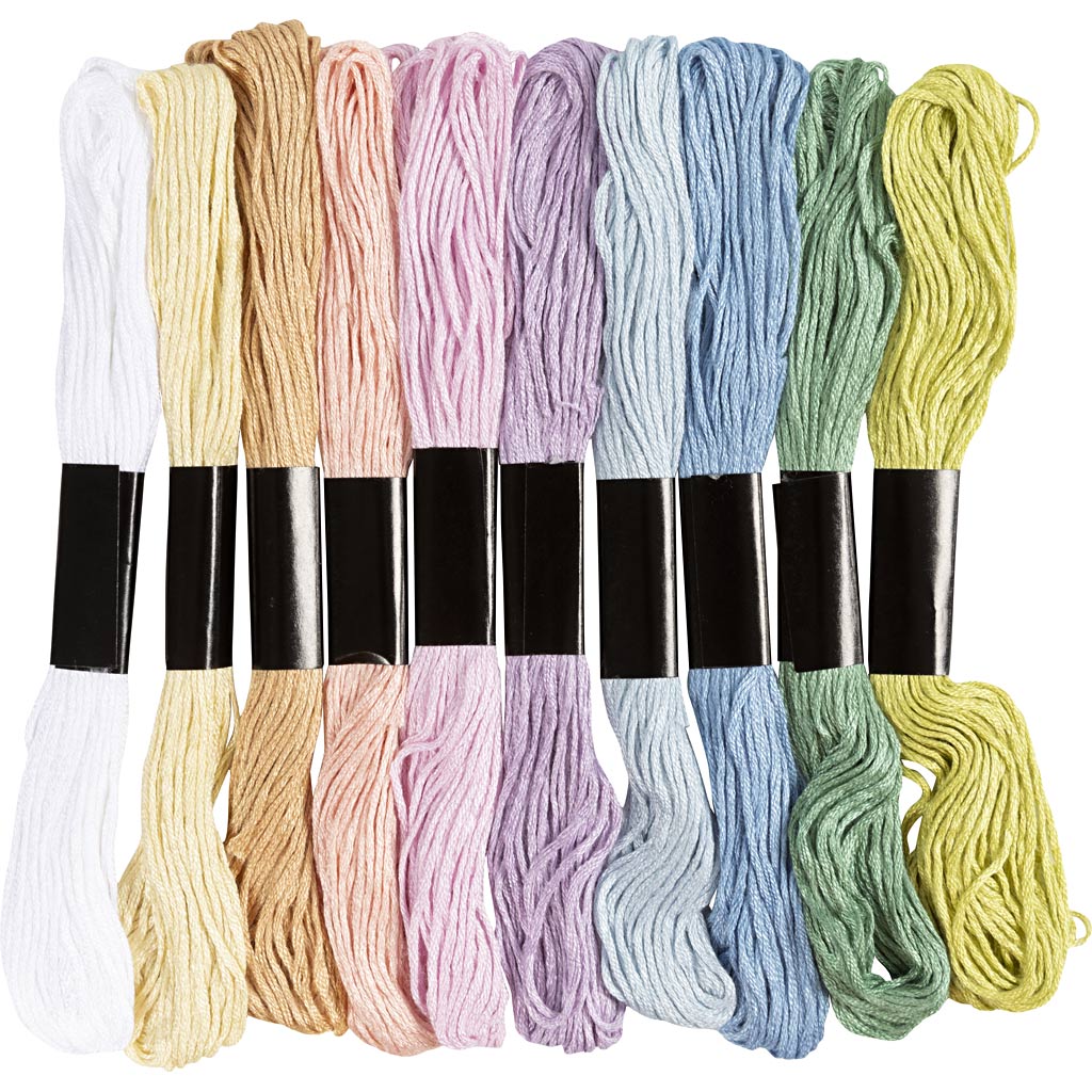 Filo da ricamo Creative Company, spessore 1 mm, colori pastello, 10x8 m 1 scatola
