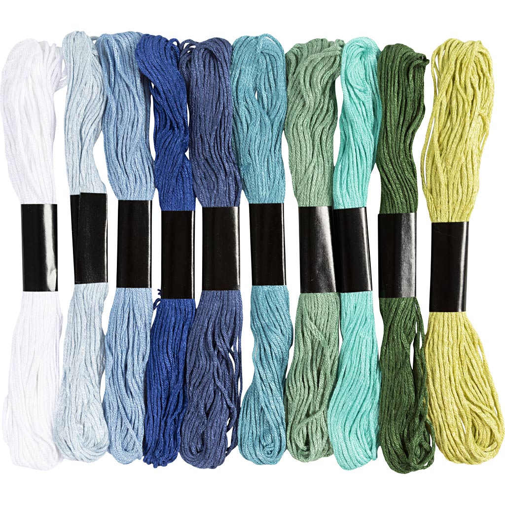Filo da ricamo Creative Company, spessore 1 mm, armonia verde blu, 10x8 m 1 scatola