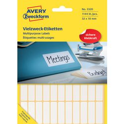 Etichette multifunzionali avery zweckform 10 x 32 mm bianche