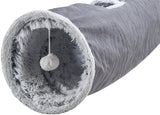 Trixie katten speeltunnel harvey velours pluche grijs - afbeelding 3