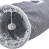 Trixie katten speeltunnel harvey velours pluche grijs