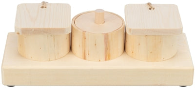 Tazas de bocadillos de trixie para ratas y conejos de madera