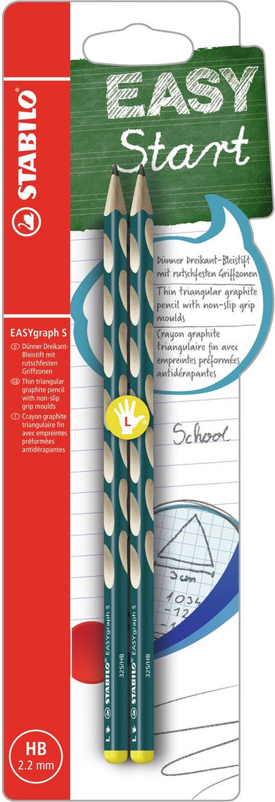 Stabilo easygraph s - matita ergonomica in grafite - mancini - durezza hb - petrolio - 2 pezzi