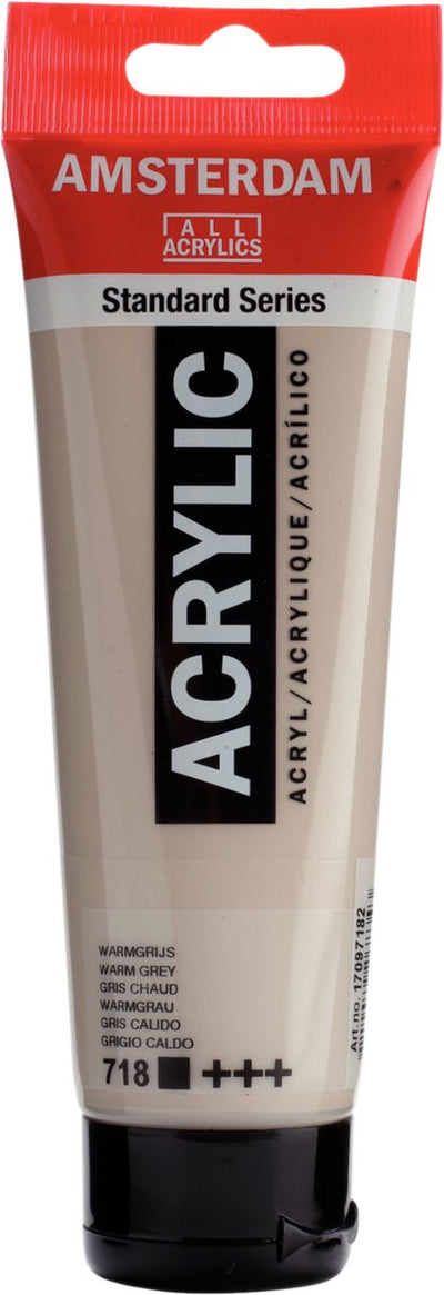 Pintura acrílica serie estándar Amsterdam tubo 120 ml gris cálido 718