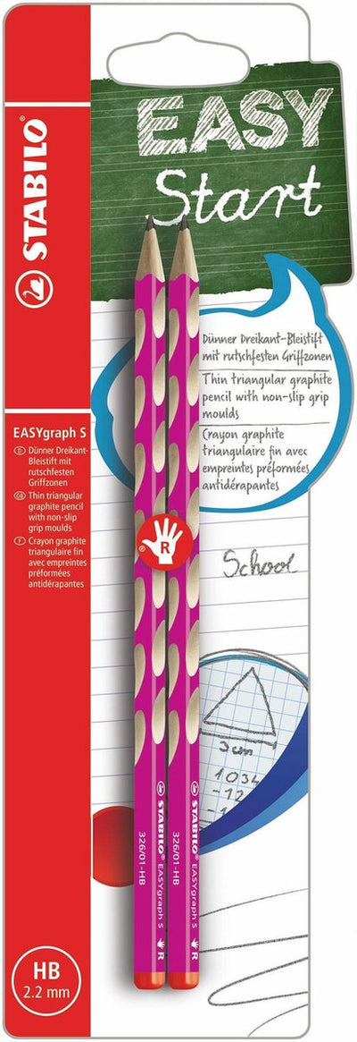 Matite in grafite per destrimani Stabilo easygraph s hb rosa - 2 pz.
