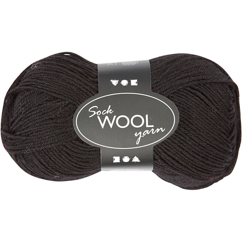 Filato per calze Creative Company, l: 200 m, nero, 50 g 1 gomitolo
