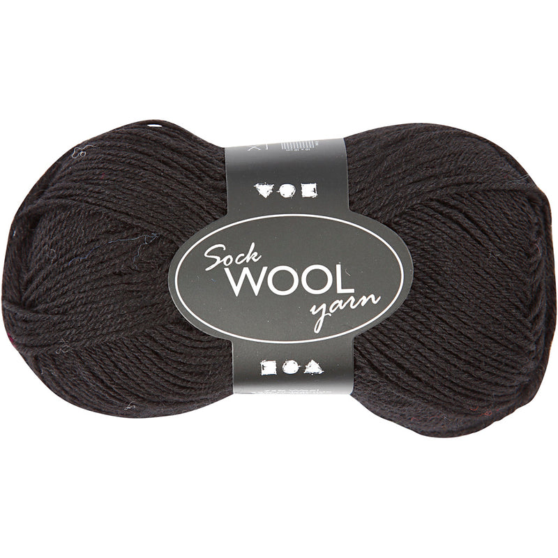 Filato per calze Creative Company, l: 200 m, nero, 50 g 1 gomitolo