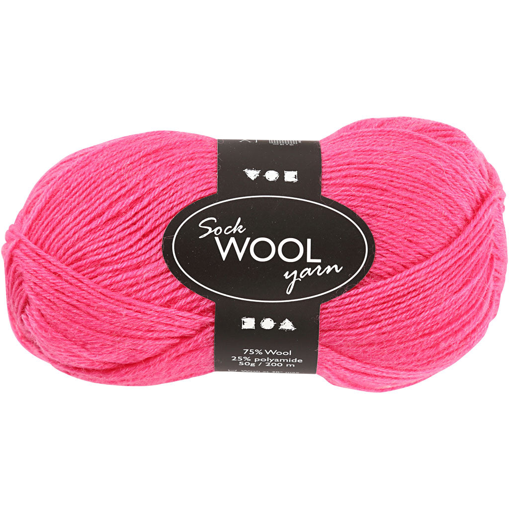 Hilo para calcetines Creativ company, l: 200 m, rosa, 50 g 1 ovillo