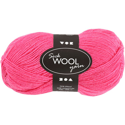 Hilo para calcetines Creativ company, l: 200 m, rosa, 50 g 1 ovillo