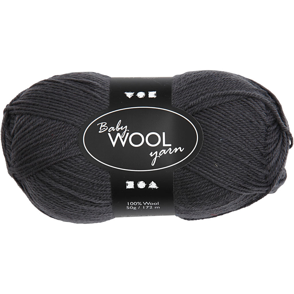 Lana para bebé Creativ company, l: 172 m, gris oscuro, 50 g 1 ovillo