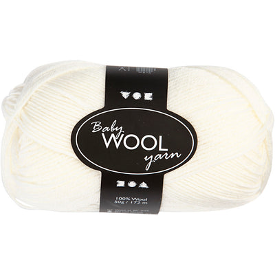 Lana para bebé Creativ company, l: 172 m, blanco, 50 g 1 ovillo