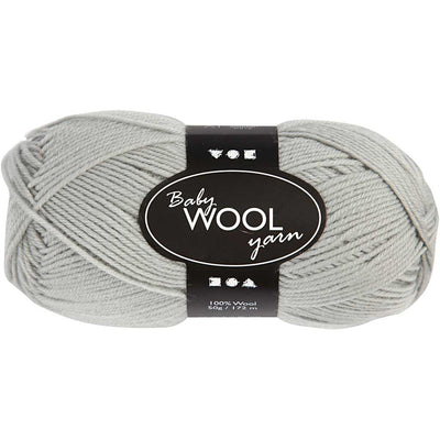 Lana para bebé Creativ company, l: 172 m, gris claro, 50 g 1 ovillo