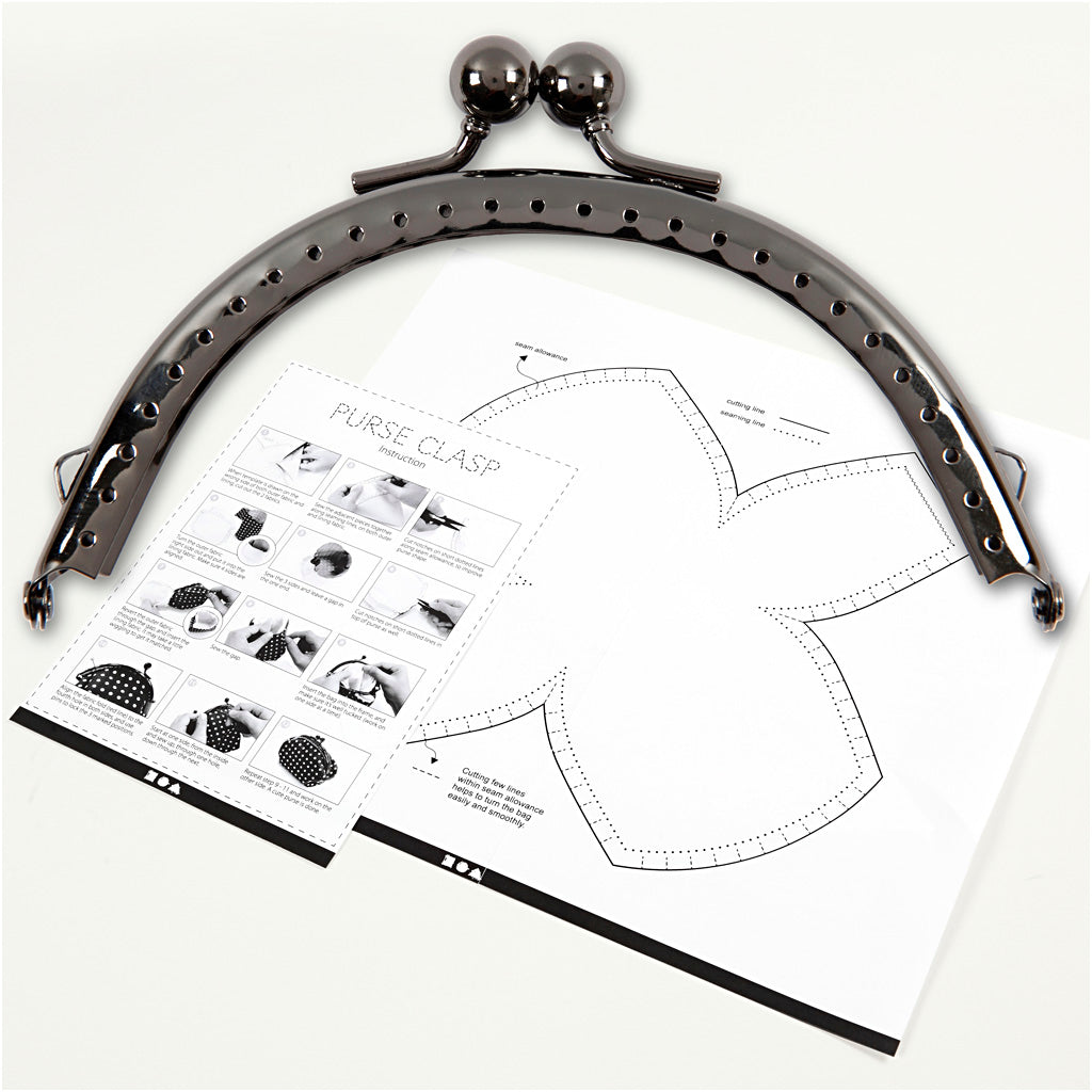 Kit fibbia portafoglio Creative Company, misura 10 cm, argento antico, 1 pezzo