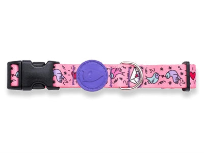 Morso collar perro reciclado dulce tweet rosa