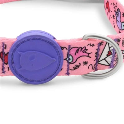 Morso collar perro reciclado dulce tweet rosa