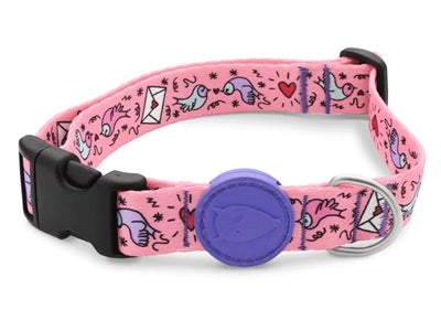 Morso collar perro reciclado dulce tweet rosa