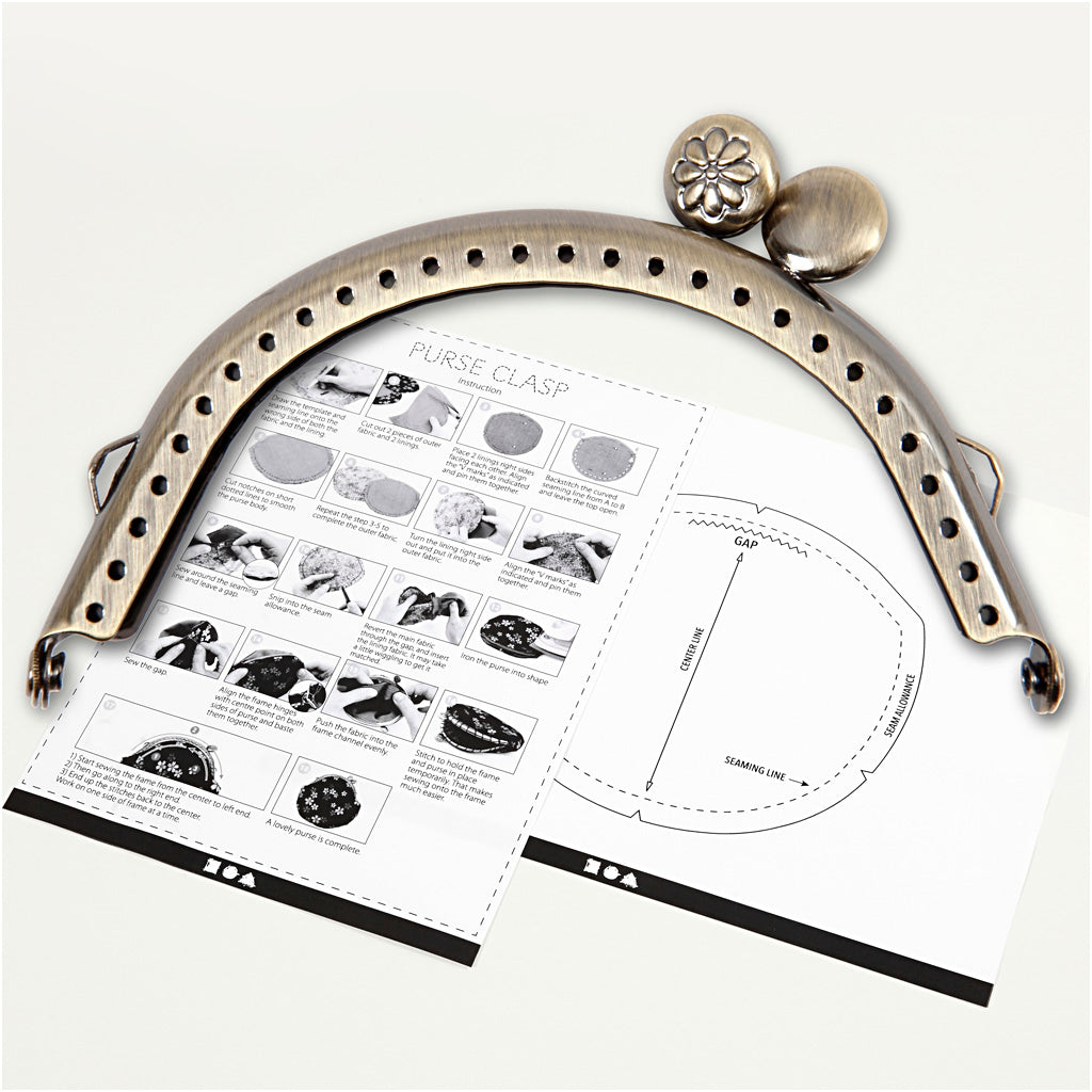 Kit de hebillas para cartera Creativ company, tamaño 8 cm, latón cepillado, 1 pieza