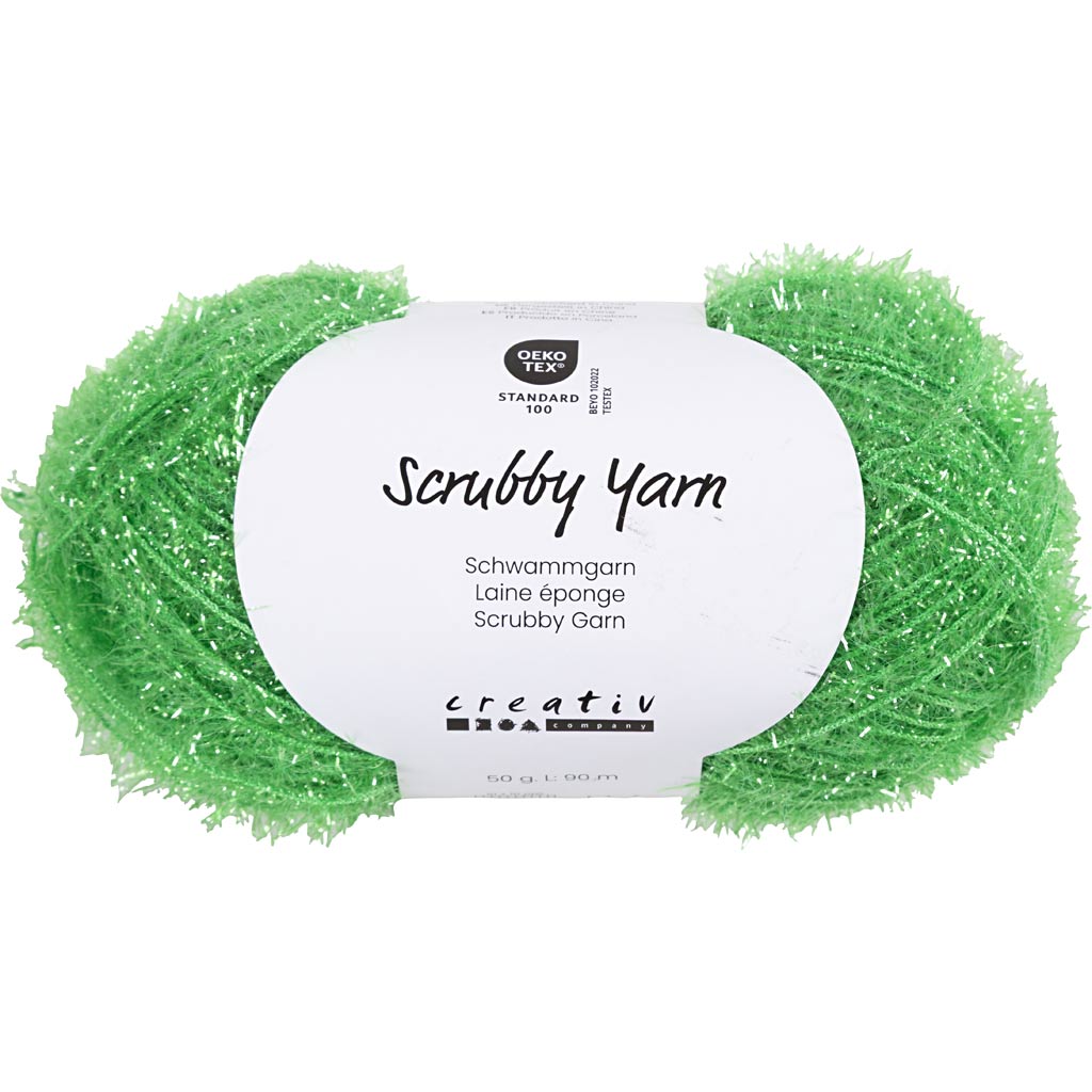 Filato in spugna abrasiva Creative Company, l: 90 m, verde, 50 g 1 gomitolo