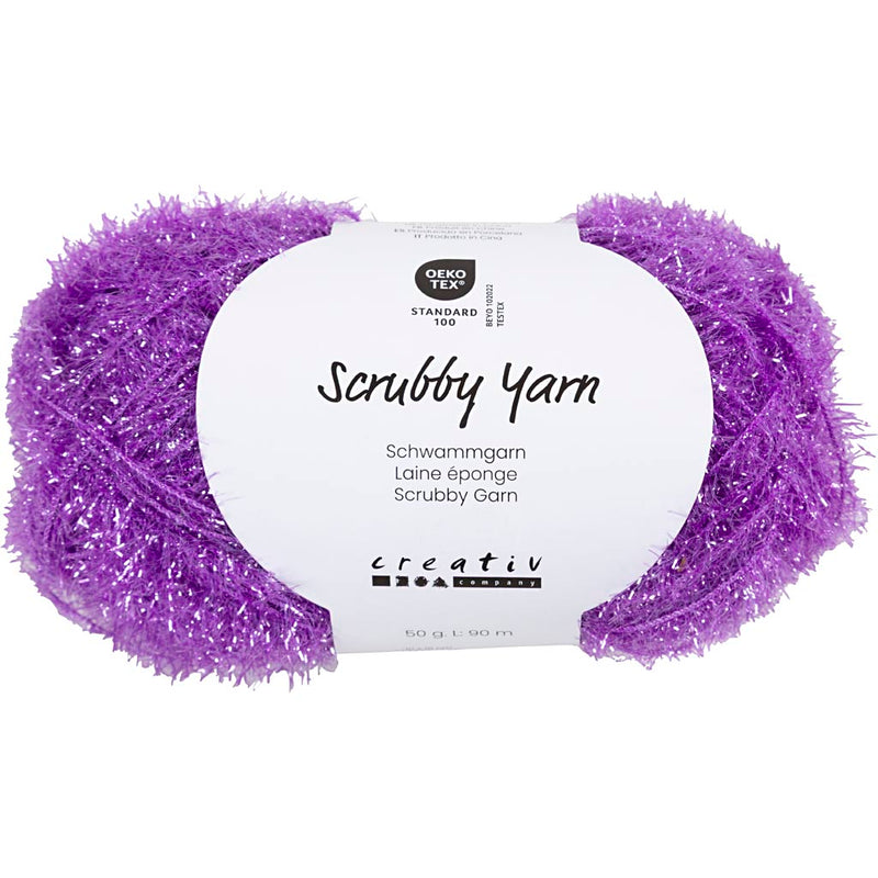 Creativ company hilo de esponja abrasiva, l: 90 m, violeta, 50 g 1 ovillo