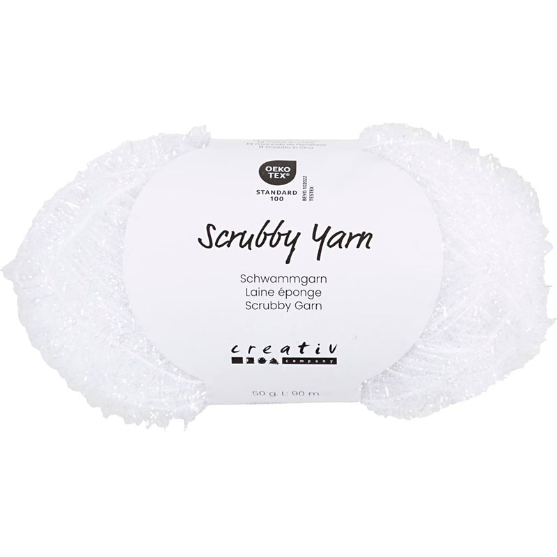 Creativ company hilo de esponja abrasiva, l: 90 m, blanco, 50 g 1 ovillo