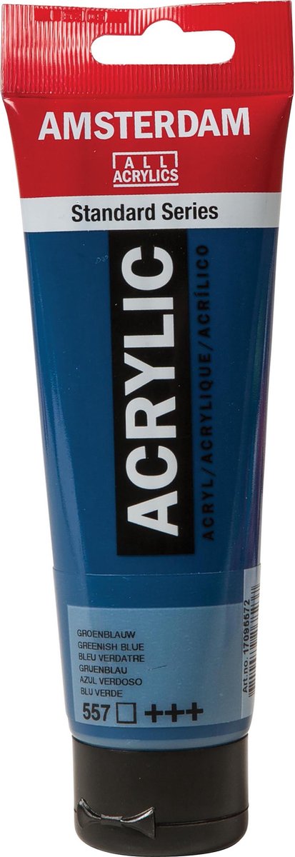 Tubo di vernice acrilica serie standard Amsterdam da 120 ml verde blu 557