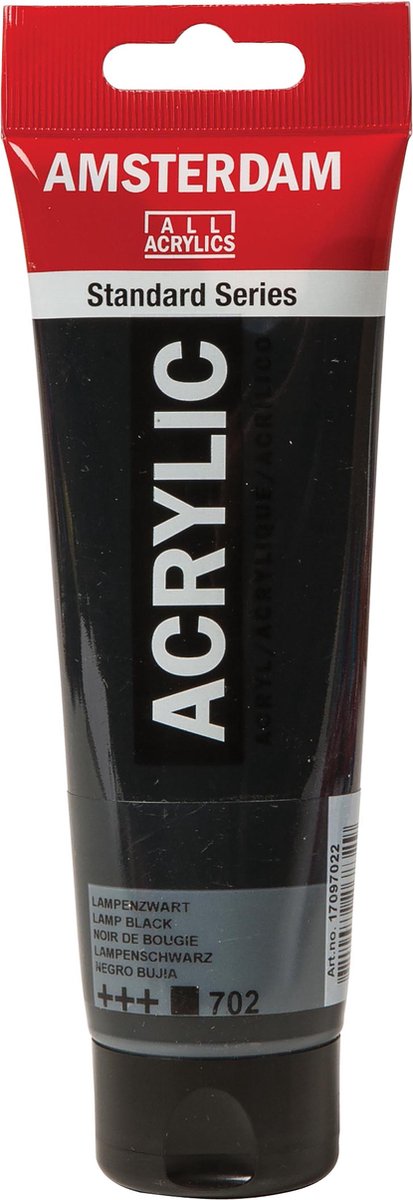 Tubo di vernice acrilica serie standard Amsterdam da 120 ml lampada nero 702