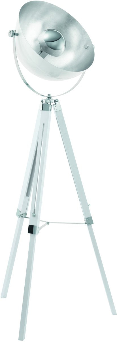 Eglo covaleda vloerlamp - e27 - 164 cm - driepoot - wit zilver