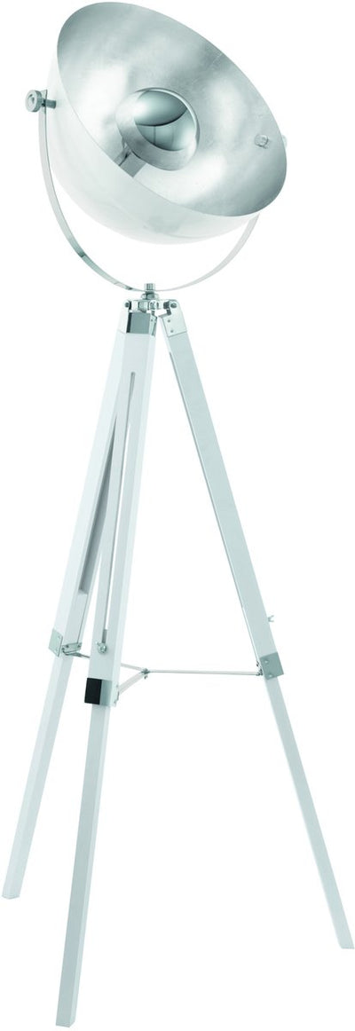Lámpara de pie Eglo covaleda - e27 - 164 cm - trípode - blanco plata