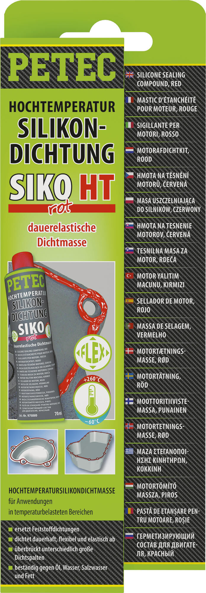PETEC Silicone Sello 70 ml Rojo