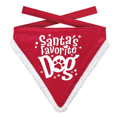 Mentajos regalos Bandana Bandana Santa's Favorite Dog Red