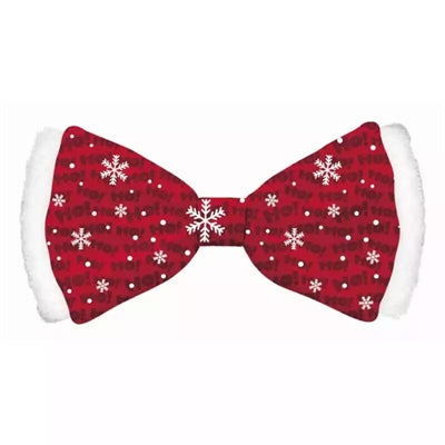 Mually Gifts de Navidad Butterfly Bow Ho Ho Satin Red