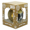 Mually Gifts Bola de Navidad Border Frosted Border Collie Geel