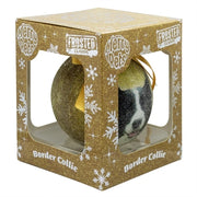 Plenty gifts Kerstbal frosted border collie geel - afbeelding 2