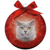 Dely Gifts Bola de Navidad Cat Grey Gray Red