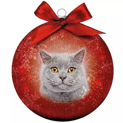 Dely Gifts Bola de Navidad Cat Grey Gray Red