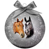 Muidos regalos Bola de Navidad Caballo esbelto de plata