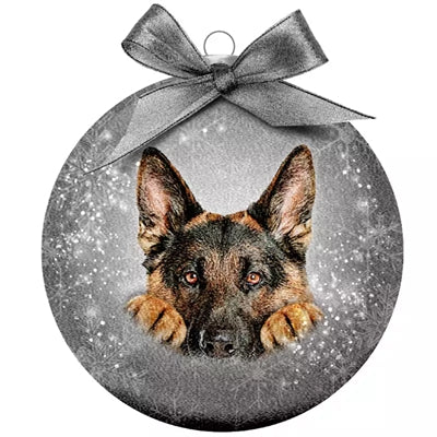 Molti regali palla di Natale glassata smerigliata tedesca d'argento