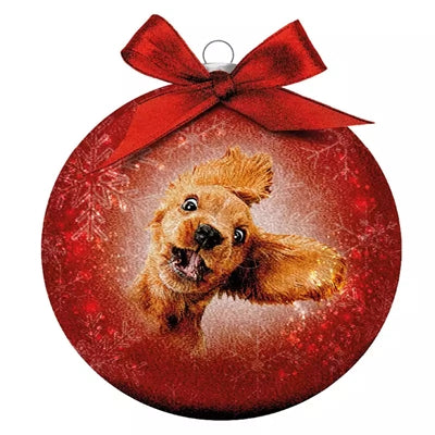 MUCHOS regalos Bola de Navidad Crazy Dog Red Red