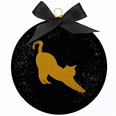 Mually Gifts Bola de Navidad Silhouette Gato Gato Negro Negro