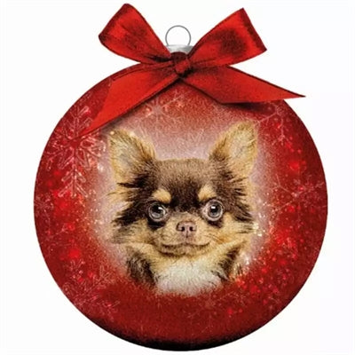 MUCHOS regalos Bola de Navidad es helecho chihuahua rojo