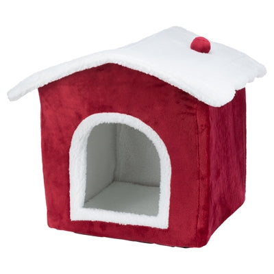 Trixie Xmas Cat Basket House rosso bianco