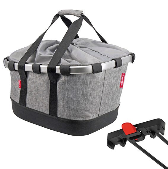 Cestino per bicicletta Abi klickfix dietro bikebasket gt uniklip twist grigio
