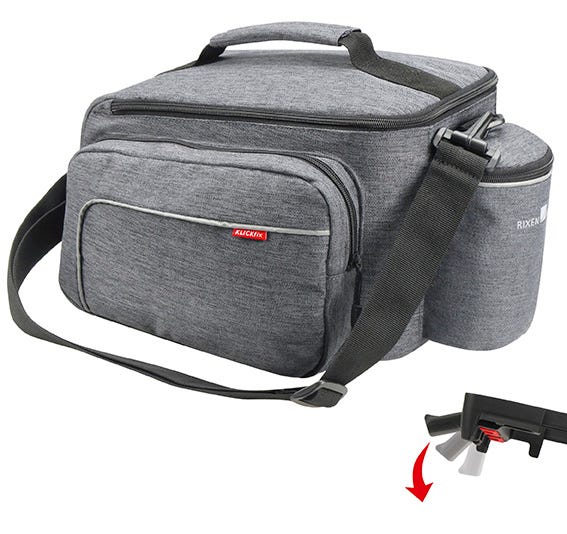 Borsa bici posteriore singola Abi klickfix rackpack sport uniklip grigia