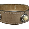 Sazzz Collar Dog Boho Treasure Stone Beige de cuero vintage