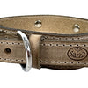Sazzz Collar Dog Boho Treasure Stone Beige de cuero vintage